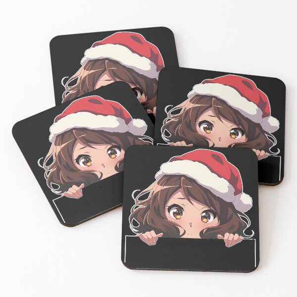 Item preview, Kumiko Oumae Sound Euphonium Anime Girl Christmas Chibi Kawaii Waifu Peeker designed and sold by thedarvills.