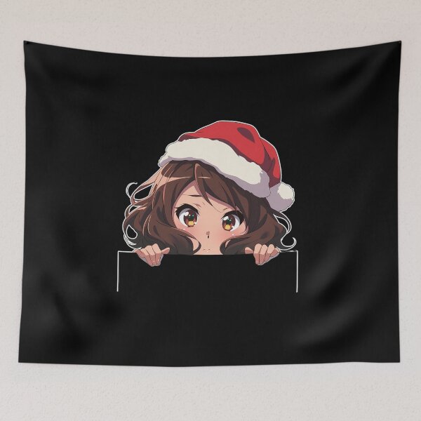 Item preview, Kumiko Oumae Sound Euphonium Anime Girl Christmas Chibi Kawaii Waifu Peeker designed and sold by thedarvills.
