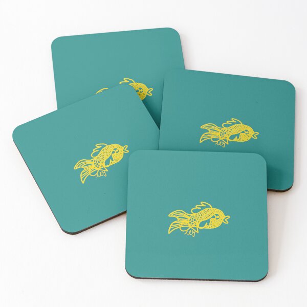 Item preview, LaMaisonOfMY HANDDRAWN MY AMAZING GOLDFISH COLLECTION GOLD GOLDFISH On Green designed and sold by LaMaisonOfMY.