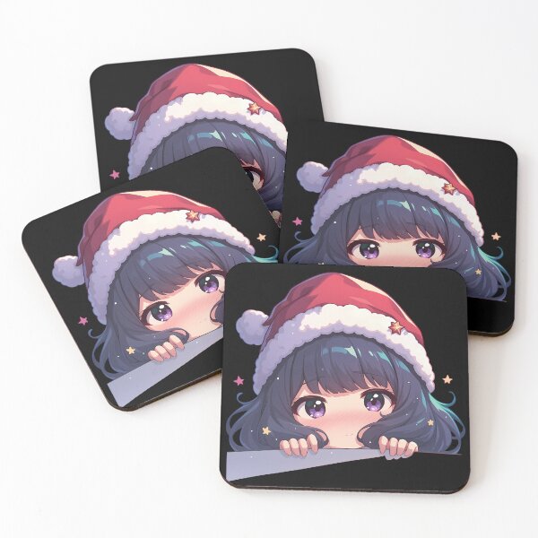 Item preview, Mizore Yoroizuka Sound Euphonium Anime Girl Christmas Chibi Kawaii Waifu Peeker designed and sold by thedarvills.