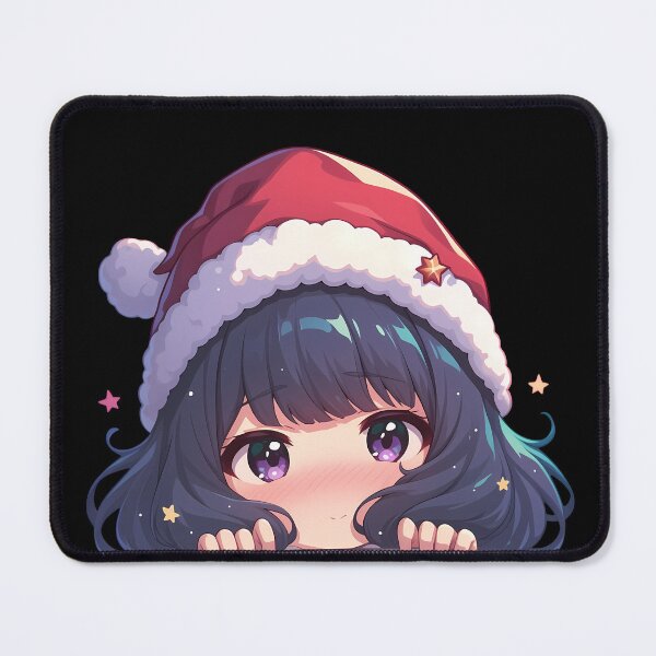 Item preview, Mizore Yoroizuka Sound Euphonium Anime Girl Christmas Chibi Kawaii Waifu Peeker designed and sold by thedarvills.
