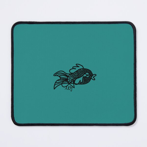 Item preview, LaMaisonOfMY HANDDRAWN MY AMAZING GOLDFISH COLLECTION BLACK GOLDFISH On Green designed and sold by LaMaisonOfMY.