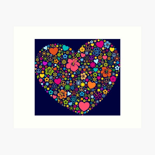 Item preview, Heart flowers flowers Peace Sign Yin and Yang designed and sold by Helen-Storm.