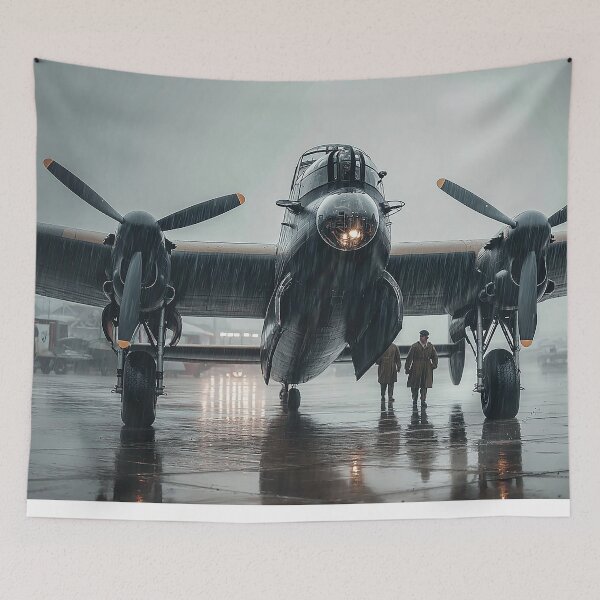 Item preview, Bomber Command Lancaster On the Tarmac with Ground Crew Nearby designed and sold by Skyframe Aviation.