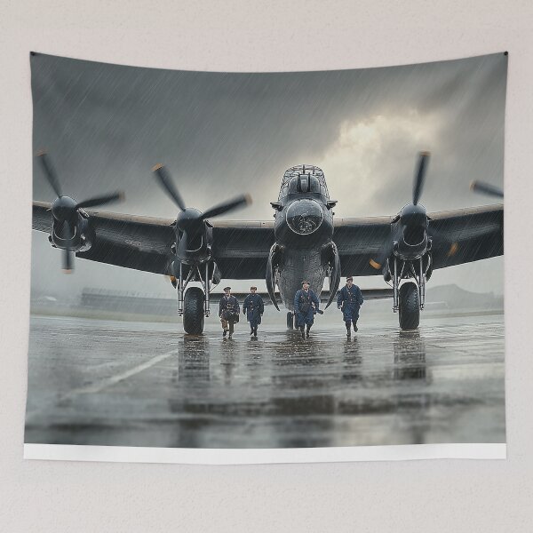 Item preview, RAF Lancaster Before Departure in Early Morning Light designed and sold by Skyframe Aviation.