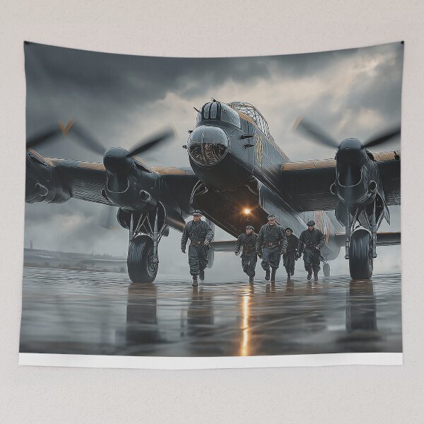 Item preview, Legendary Lancaster Under Cloudy Skies as the Team Prepares designed and sold by Skyframe Aviation.