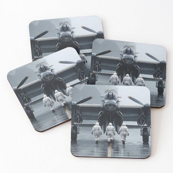 Item preview, WWII Lancaster Awaiting Takeoff as Pilots Prepare for Sortie designed and sold by Skyframe Aviation.