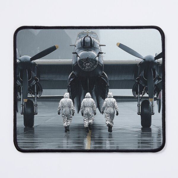 Item preview, WWII Lancaster Awaiting Takeoff as Pilots Prepare for Sortie designed and sold by Skyframe Aviation.