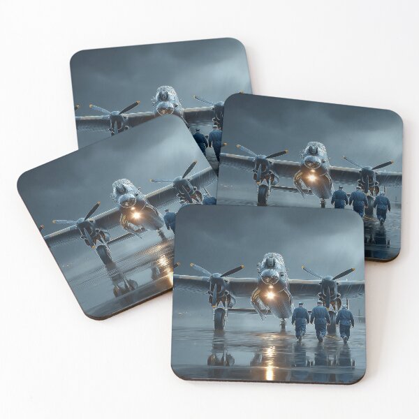 Item preview, Historic Lancaster Preparing for Flight with Aircrew Approaching designed and sold by Skyframe Aviation.