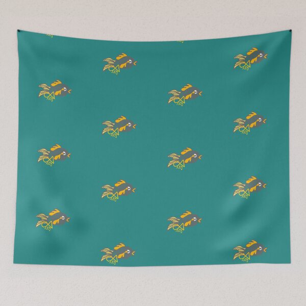 Item preview, LaMaisonOfMY HANDDRAWN MY AMAZING GOLDFISH COLLECTION PRETTY GOLDFISH V1 On Green designed and sold by LaMaisonOfMY.