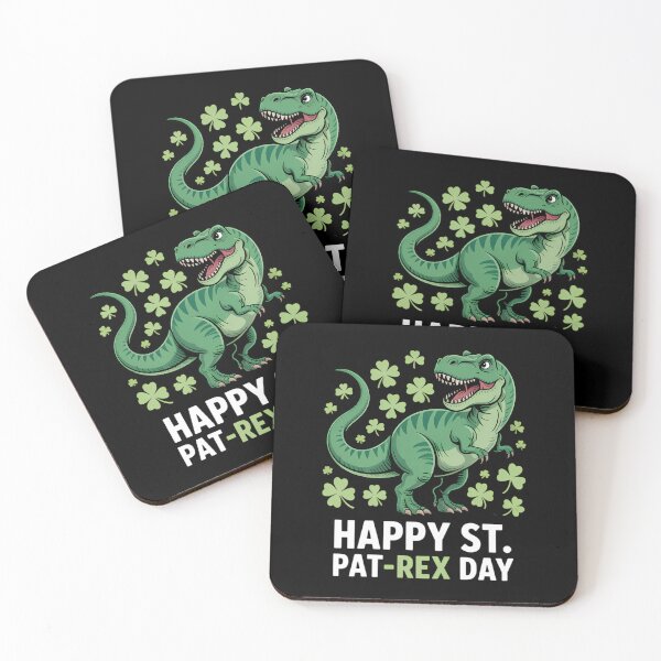 Item preview, Happy St Patricks Day T-Rex and Shamrocks St Patty's Day designed and sold by ValerieRodrigue.