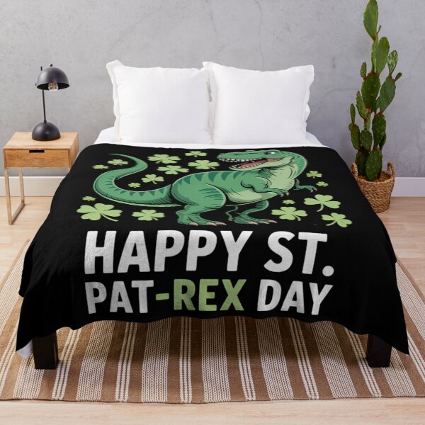 Item preview, Happy St Patricks Day T-Rex and Shamrocks St Patty's Day designed and sold by ValerieRodrigue.