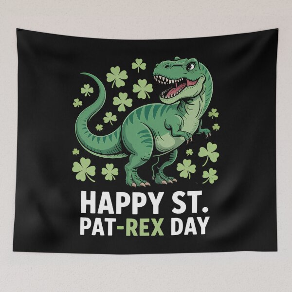 Item preview, Happy St Patricks Day T-Rex and Shamrocks St Patty's Day designed and sold by ValerieRodrigue.