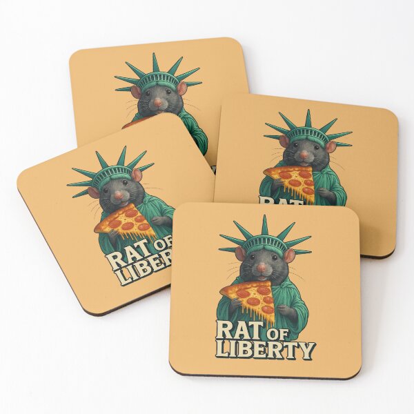 Item preview, Rat of Liberty Pizza Statue – Funny NYC Parody Sticker designed and sold by YuliaHulia.