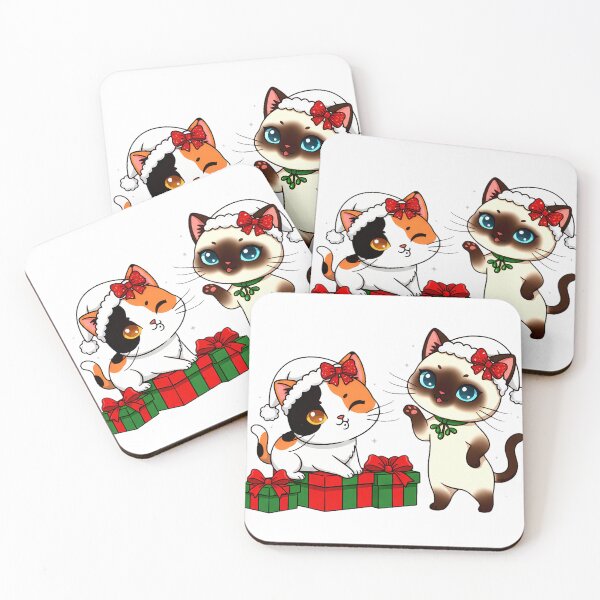 Item preview, Cute Cats & Christmas Gifts | Winking Kitten with Mistletoe Collar & Sparkle Bows designed and sold by meesub.