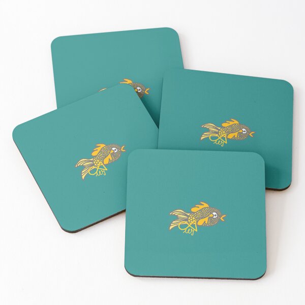 Item preview, LaMaisonOfMY HANDDRAWN MY AMAZING GOLDFISH COLLECTION PRETTY GOLDFISH V2 On Green designed and sold by LaMaisonOfMY.