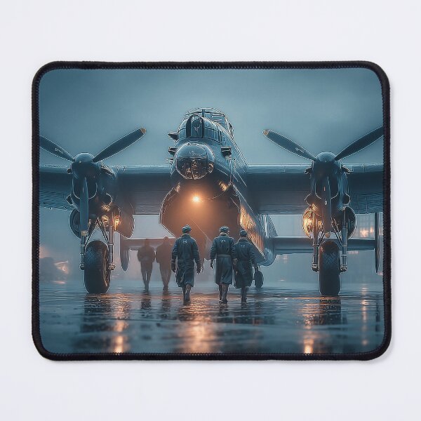 Item preview, RAF Lancaster In the Morning Light as Pilots Prepare for Sortie designed and sold by Skyframe Aviation.