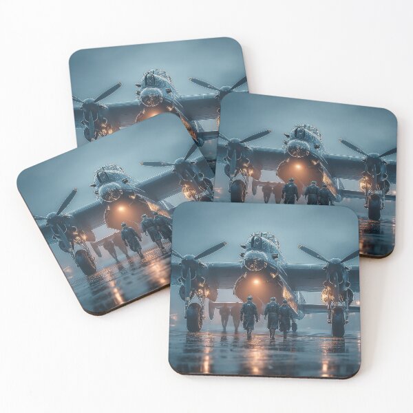 Item preview, RAF Lancaster In the Morning Light as Pilots Prepare for Sortie designed and sold by Skyframe Aviation.