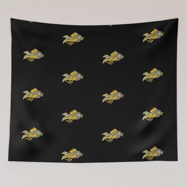 Item preview, LaMaisonOfMY HANDDRAWN MY AMAZING GOLDFISH COLLECTION PRETTY GOLDFISH V2 On BLACK designed and sold by LaMaisonOfMY.