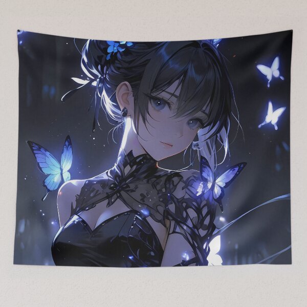 Item preview, Shinobu Kocho Dark Butterfly Fantasy Demon Slayer Anime designed and sold by thedarvills.