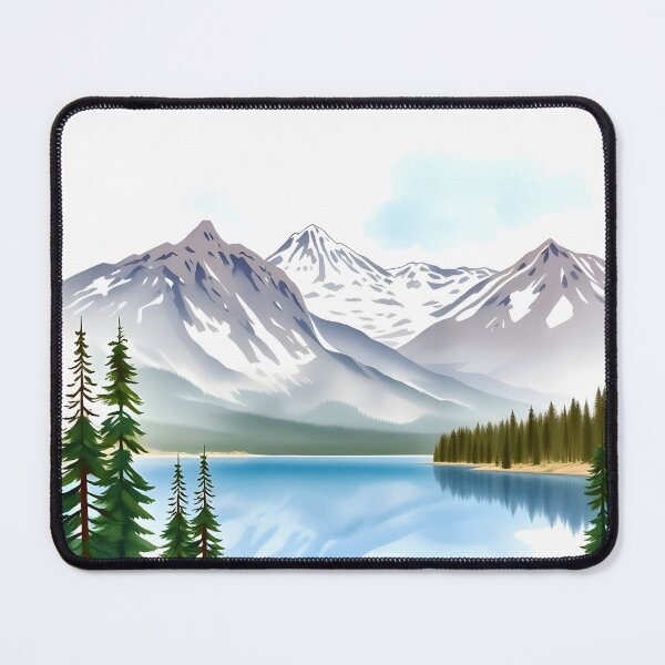 Item preview, Jasper National Park Watercolor – Canadian Rockies Lake Pines designed and sold by EmeraldeaArt.
