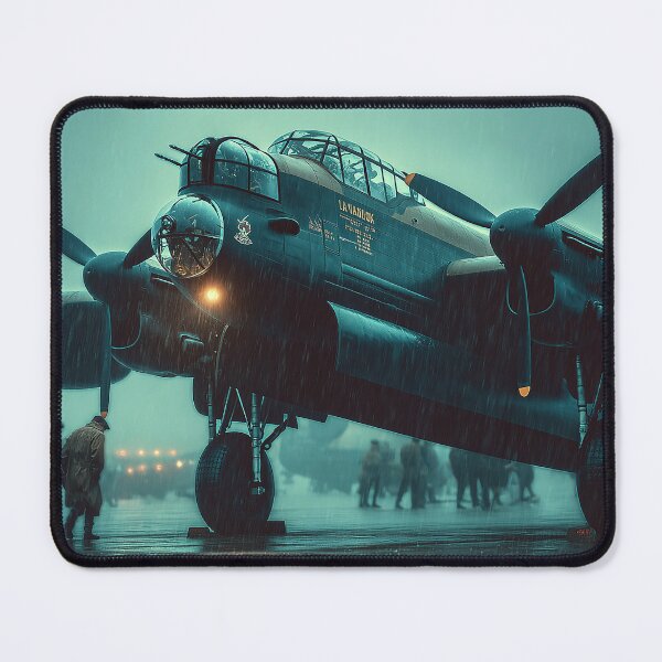 Item preview, Royal Air Force Lancaster Preparing for Flight with Ground Crew Nearby designed and sold by Skyframe Aviation.