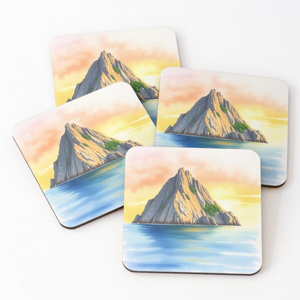 Item preview, Rock of Gibraltar Sunset Watercolor Art Print designed and sold by EllDAV777.