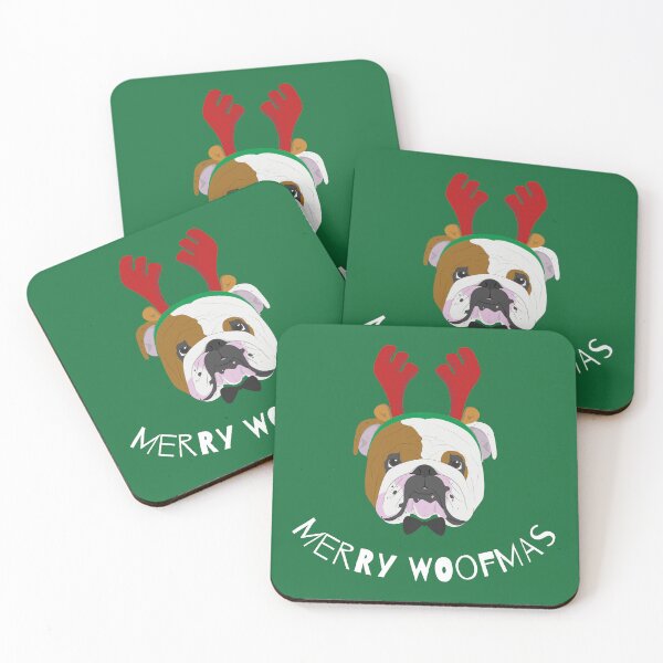 Item preview, Merry Woofmas | Bulldog | White designed and sold by annemyne.