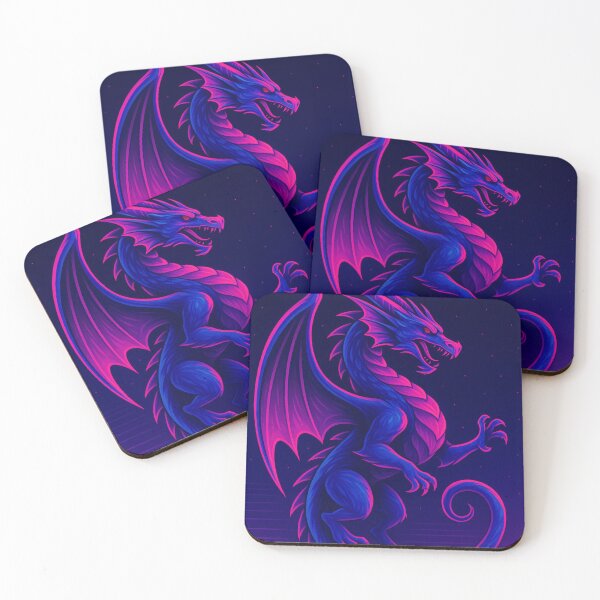 Item preview, Neon Dragon Warrior – Vaporwave Cyber Fantasy Art designed and sold by GolabMagic.
