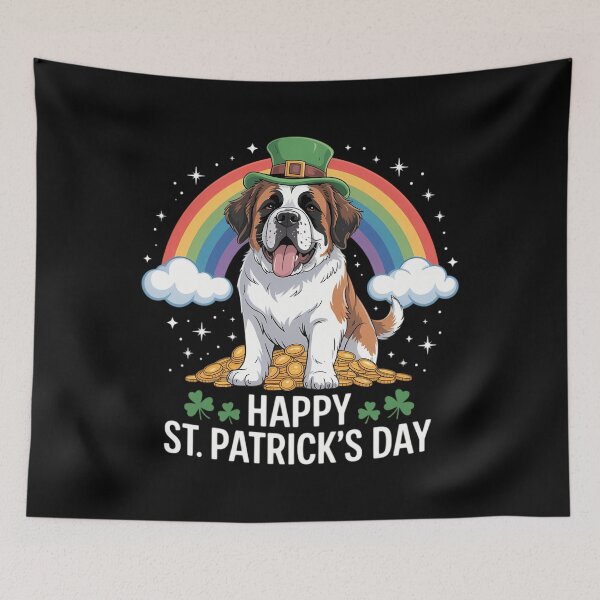 Item preview, St. Patrick's Saint on Saint Bernard Dog St Patricks Day designed and sold by ValerieRodrigue.