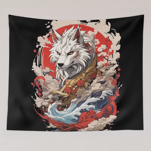 Item preview, Japanese wolf art designed and sold by BrownHorse90s.