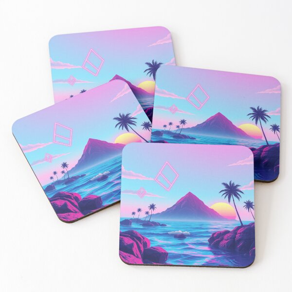 Item preview, Vaporwave Aesthetic Sunset | Neon Tropical Island Art designed and sold by EllDAV777.