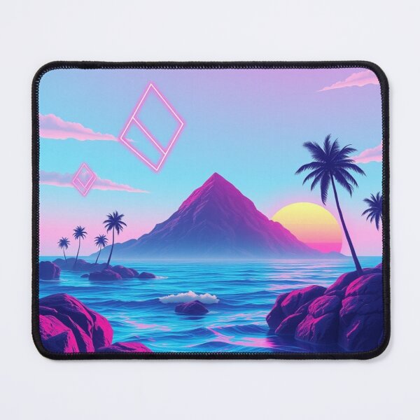 Item preview, Vaporwave Aesthetic Sunset | Neon Tropical Island Art designed and sold by EllDAV777.