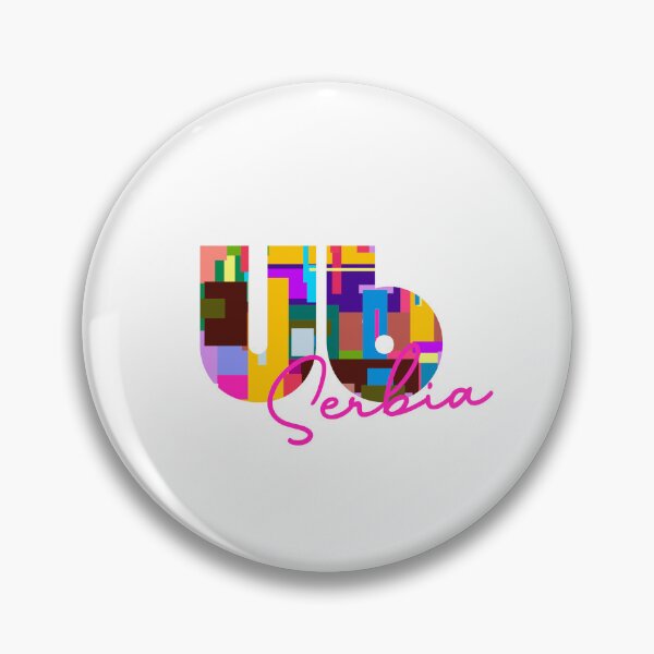Item preview, Ub, Serbia, Vibrant Abstract City Typography Art designed and sold by Wanderful-roads.