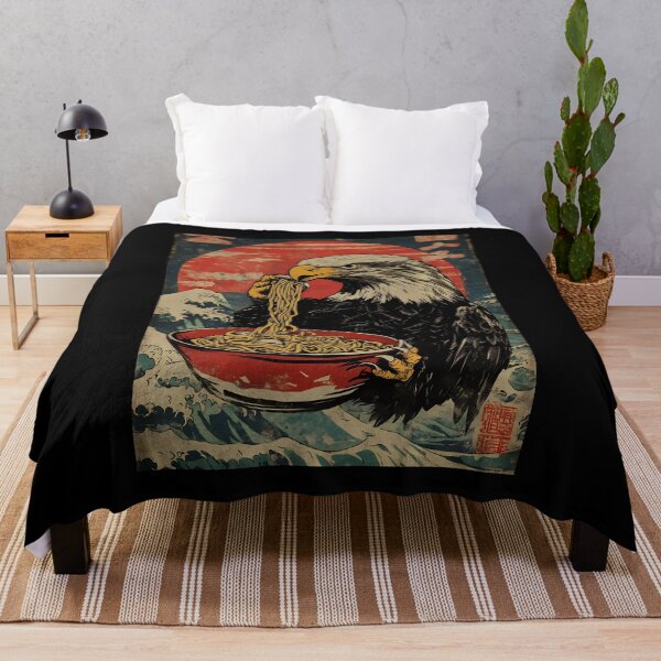 Item preview, Vintage Japanese Eagle Eating Ramen Hokusai Wave designed and sold by k3rstman1.