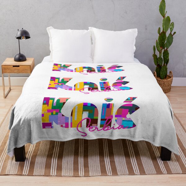 Item preview, Knić, Serbia, Vibrant Abstract City Typography Art designed and sold by Wanderful-roads.