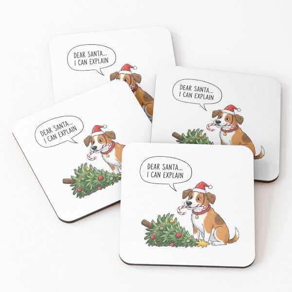 Item preview, Dear Santa I Can Explain Dog T-Shirt: Funny Puppy with Upset Christmas Tree & Candy Cane designed and sold by ZyxDes.