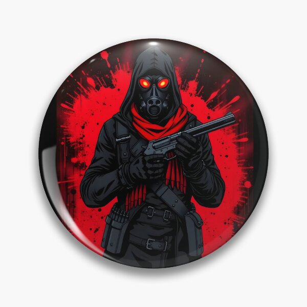 Item preview, Menacing Hooded Assassin in Red Dystopian Splatter designed and sold by RadishWerks.