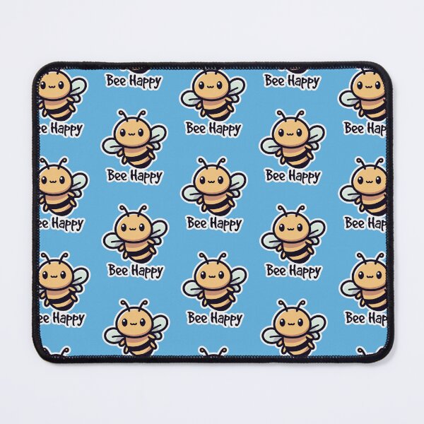 Item preview, Cute “Bee Happy” Kawaii Honey Bee Sticker – Positive Quote designed and sold by LoveDesignMania.
