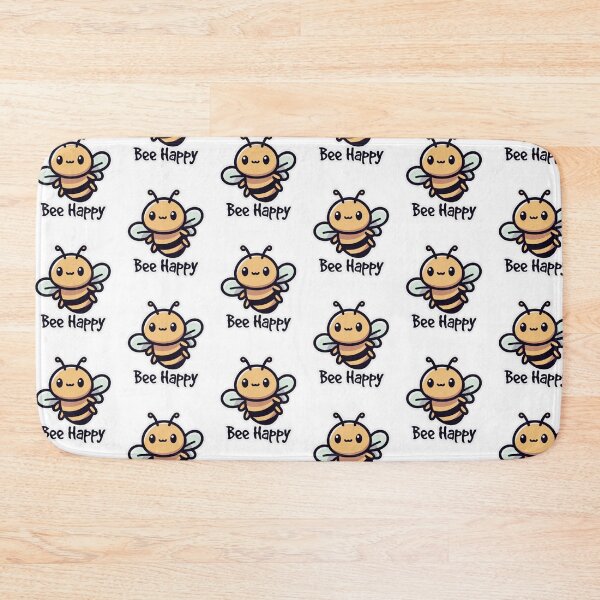 Item preview, Cute “Bee Happy” Kawaii Honey Bee Sticker – Positive Quote designed and sold by LoveDesignMania.