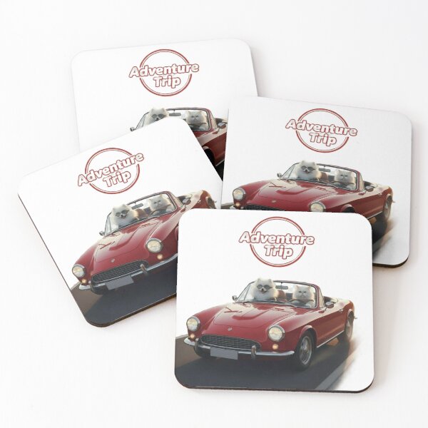 Item preview, Adventure Trip – Dog and Cat Driving a Red Convertible designed and sold by DroolWorthyUS.