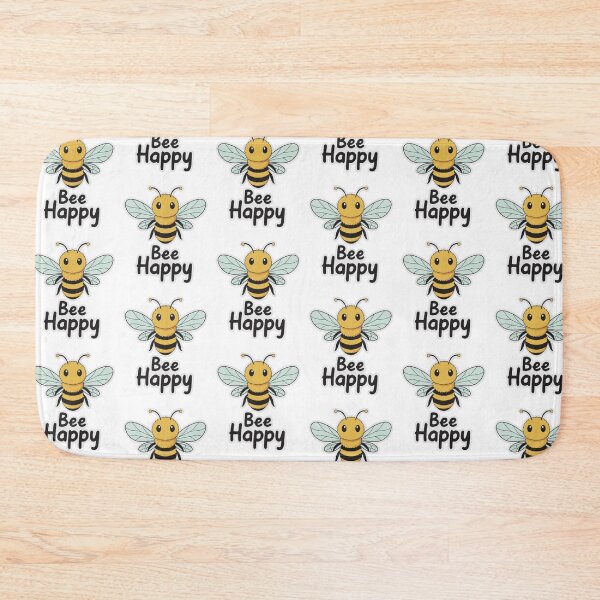 Item preview, Cute “Bee Happy” Kawaii Honey Bee Sticker – Positive Quote designed and sold by LoveDesignMania.