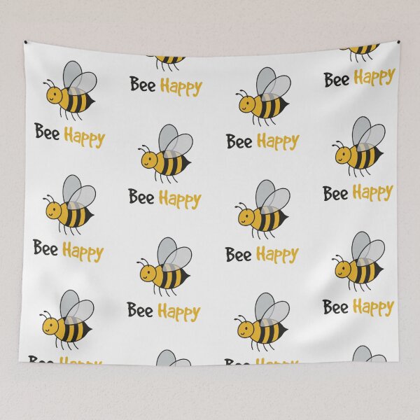 Item preview, Cute “Bee Happy” Kawaii Honey Bee Sticker – Positive Quote designed and sold by LoveDesignMania.