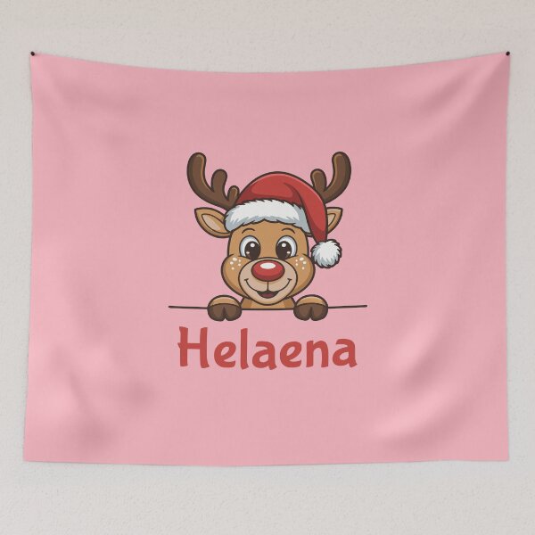 Item preview, Helaena Cute Christmas Reindeer Graphic with Santa Hat | Personalized Holiday Gift Idea designed and sold by 89BLACK.