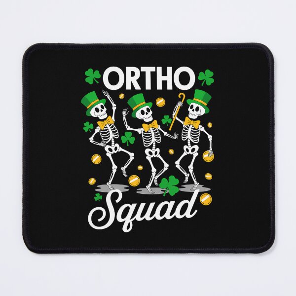Item preview, Ortho Squad St Patrick's Day Shamrock Orthopedic Skeletons designed and sold by DentistLegal.