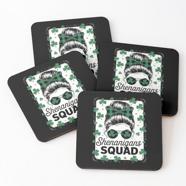 Item preview, Shenanigans Squad St Patricks Day Women Girls Messy Bun designed and sold by DentistLegal.