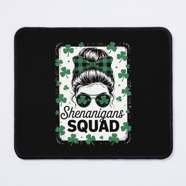 Item preview, Shenanigans Squad St Patricks Day Women Girls Messy Bun designed and sold by DentistLegal.