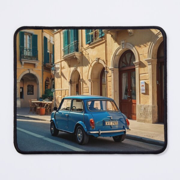 Item preview, Blue Charm, Retro Mini Austin in the Coastal Italian Town designed and sold by BlareBlare.