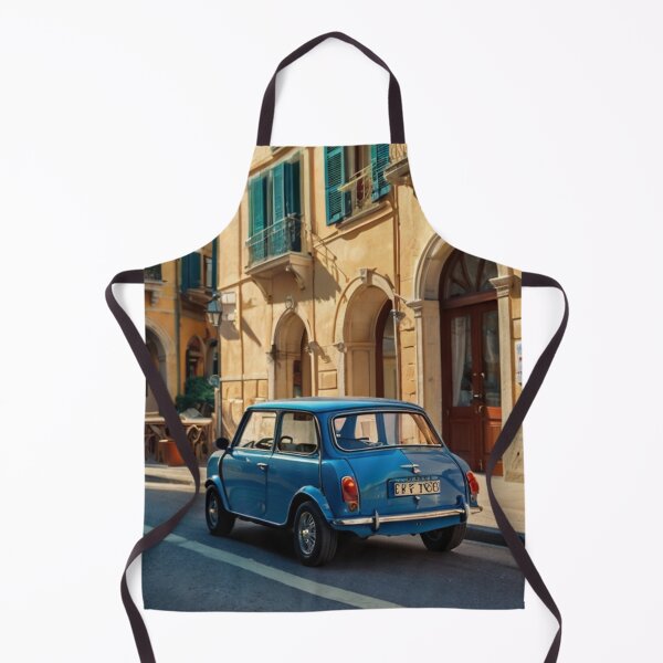 Item preview, Blue Charm, Retro Mini Austin in the Coastal Italian Town designed and sold by BlareBlare.