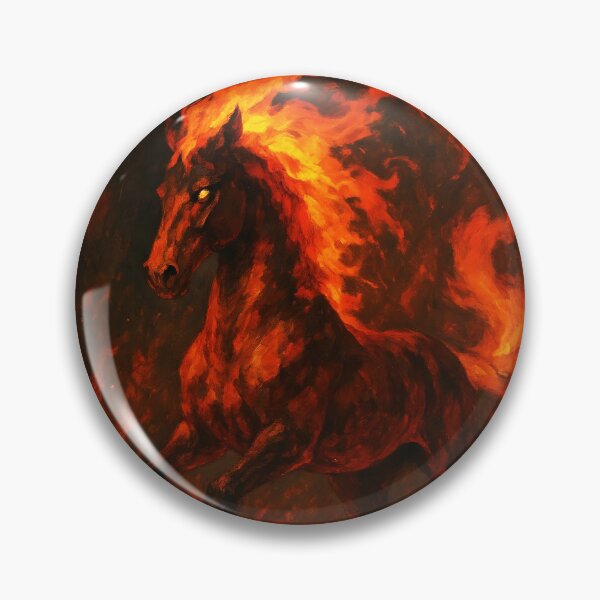 Item preview, Fire Horse Digital Art – Fiery Black Red Zodiac Steed with Glowing Eyes (2026 Fire Horse) designed and sold by EmeraldeaDesign.